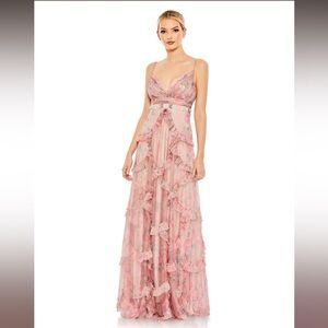 Mac Duggal Pink Floral Dress, Size 0